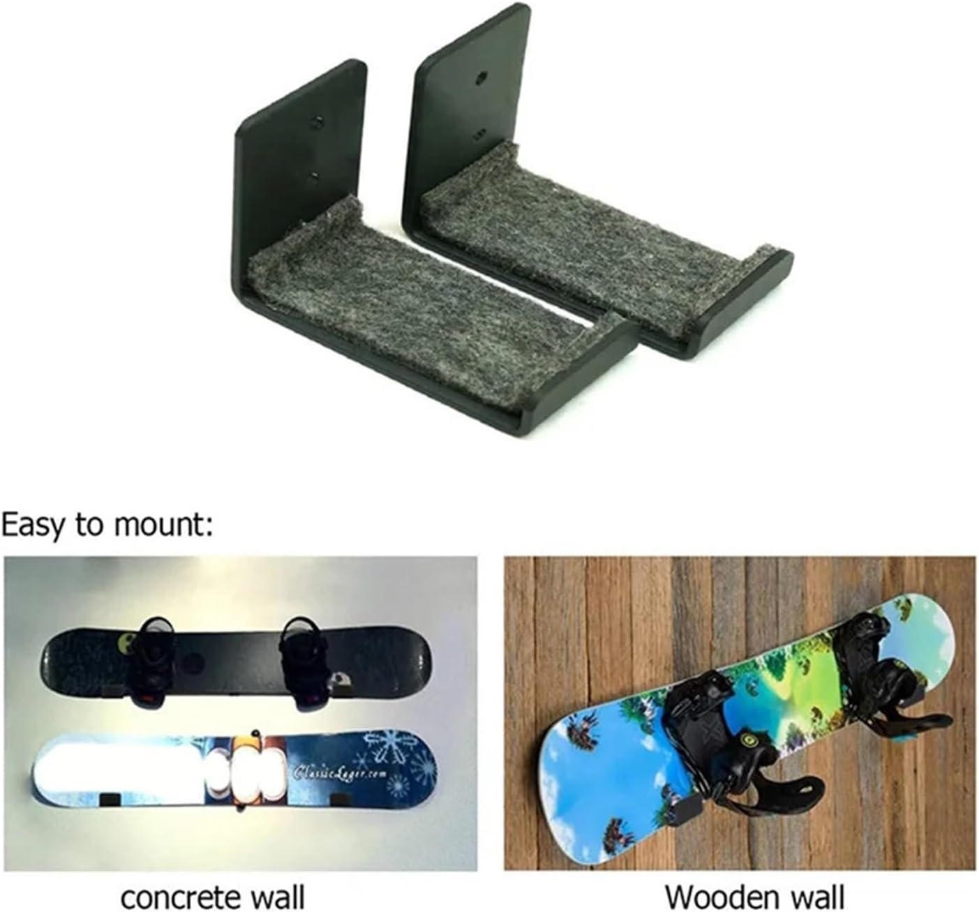 Snowboard Display Rack, Wall Mount Storage Minimalist Wall-Mount Surfboard Rack/Display Mount Easy to Use for Indoor Outdoor