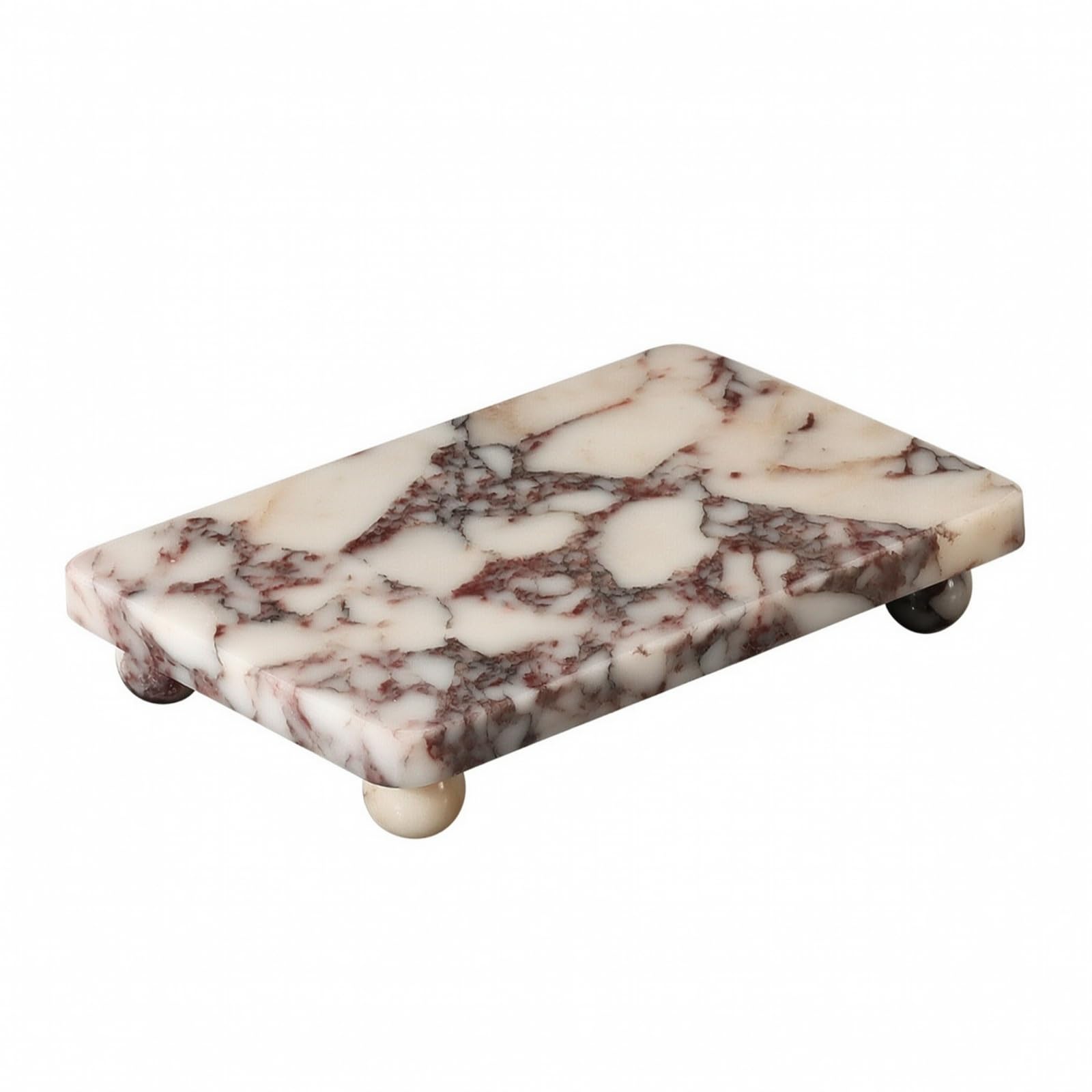 Plateau en Marbre Décoratif | Structure Stable, Plateau Pieds, en Marbre, pr Coiffeuse, Commode