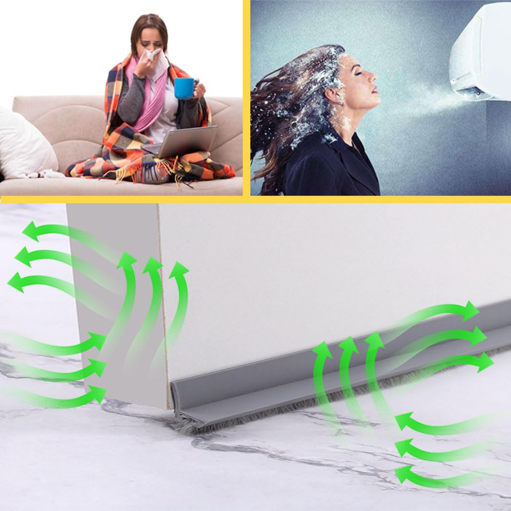 Furforstk Draft Excluder for Doors 2 Pcs Door Draft Excluder, Door Sealing Strip, Energy Saving - Image 2