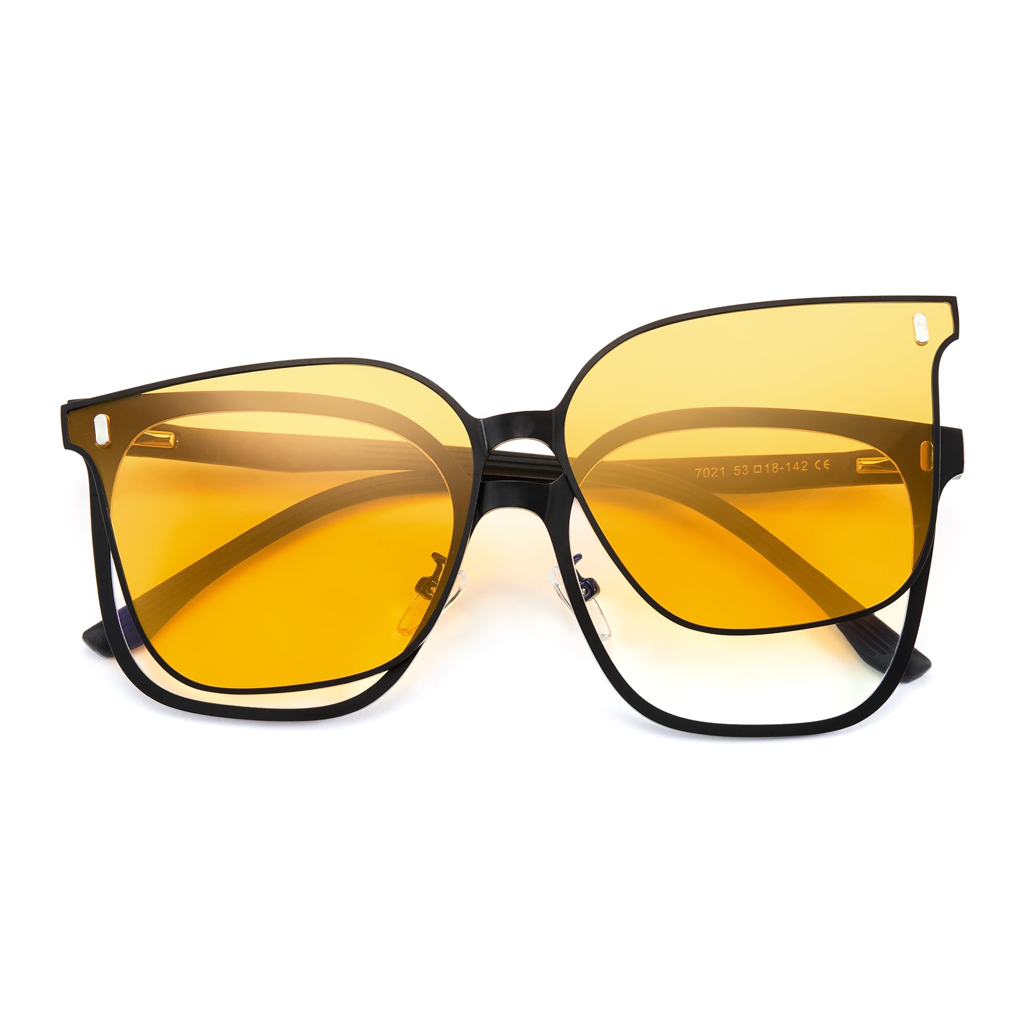Cyxus Brillengestelle mit Magnetisch Clip Polarisierte Sonnenbrille Herren Damen Leichtes Rahmen Sonnenbrille UV 400 für Fahren Angeln Reisen P1210