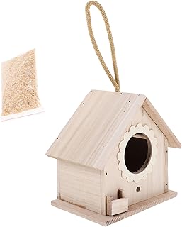 Yardwe 2pcs wooden bird house bird nest wood decor birds feeders for outside hanging bird feeder bird houses for outside bird Breeding Nesting bird nest wood house plastic wood bird nest