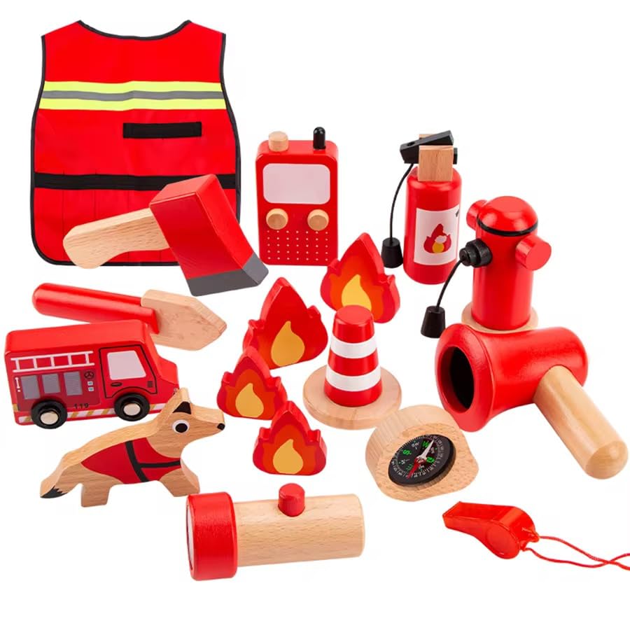 Image of Fire Fighter M2 Kids Toy Set, Pretend Play Fire Fighter Play Set, Imaginative Roleplay for Boys and Girls, Ideal Gift for Creative Playtime Adventures (Fire Fighter M2)