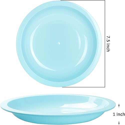 Miniatura 9 de Youngever Platos de plástico de 7.5 pulgadas, tamaño pequeño para niños, platos para niños, platos para aperitivos, aptos para microondas y