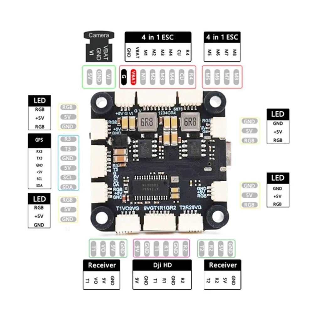 F722 Stack F7 Flight Controller BLHELI_S 80A 4in1 ESC 30.5X30.5mm 3-6S per RC FPV 13 Pollici 15 Pollici Freestyle Drones Parts