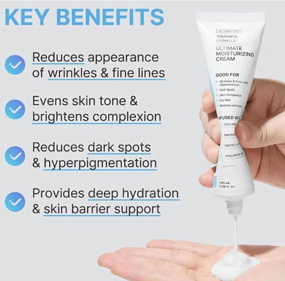 Youthful Formula Ultimate Moisturizing Cream，Korean Moisturiser,Centella Soothing Cream,Repair Sensitive Skin & Hydrating,Anti Wrinkle Face Cream,Glowage Repair Moisturising,Suitable for All Skin