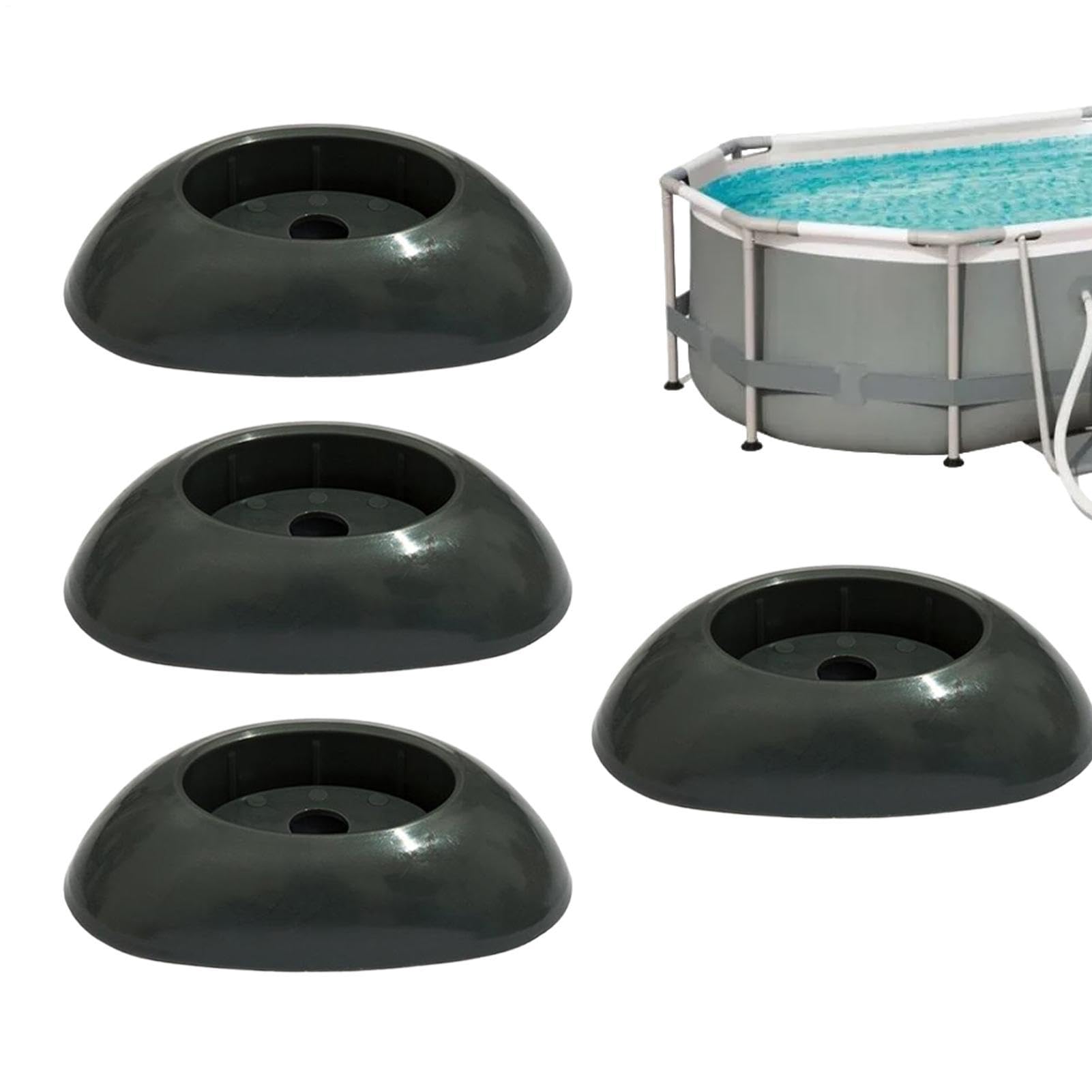 4 Pack Pool Leg End Caps, Pool Stand Base Feet Replacement, Pools Equipment Support Bracket Stable Vertical Leg End Accessory, Anti-Slip Support Brackets Accessory