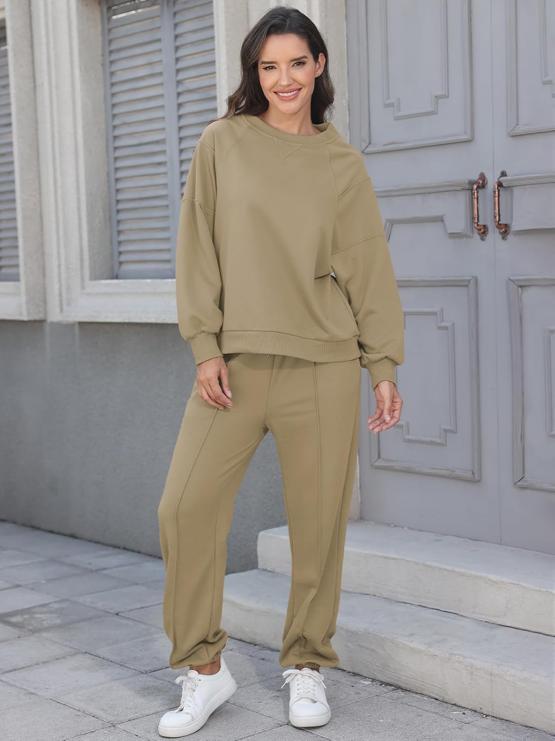 Women 2 Piece Sweatsuit Sets Oversized Sweatshirt Jogger Sweatpants 2025 Fall Loungewear Tracksuits S-XL - Image 2