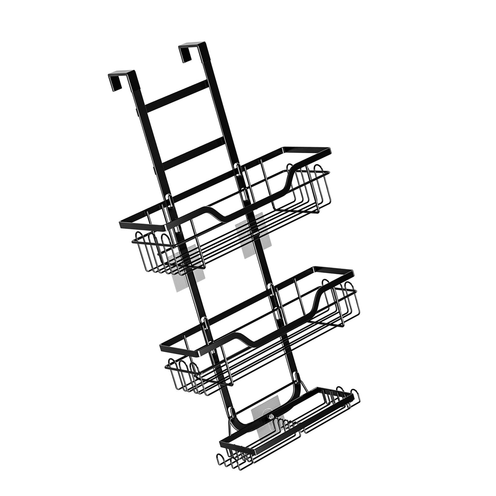 Piceioep Strong Iron Shower Storage Over Door That Possesses Absorption Cups Fasteners for Damage Complimentary Installation Iron Shower Cart