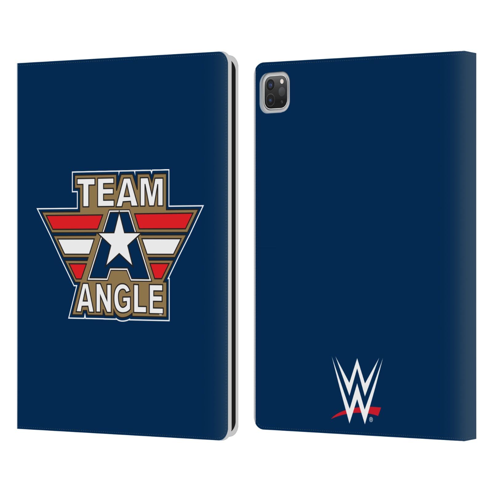 Head Case Designs Officially Licensed WWE Logotype Kurt Angle Leather Book Wallet Case Cover Compatible with Apple iPad Pro 12.9 2020/2021/2022