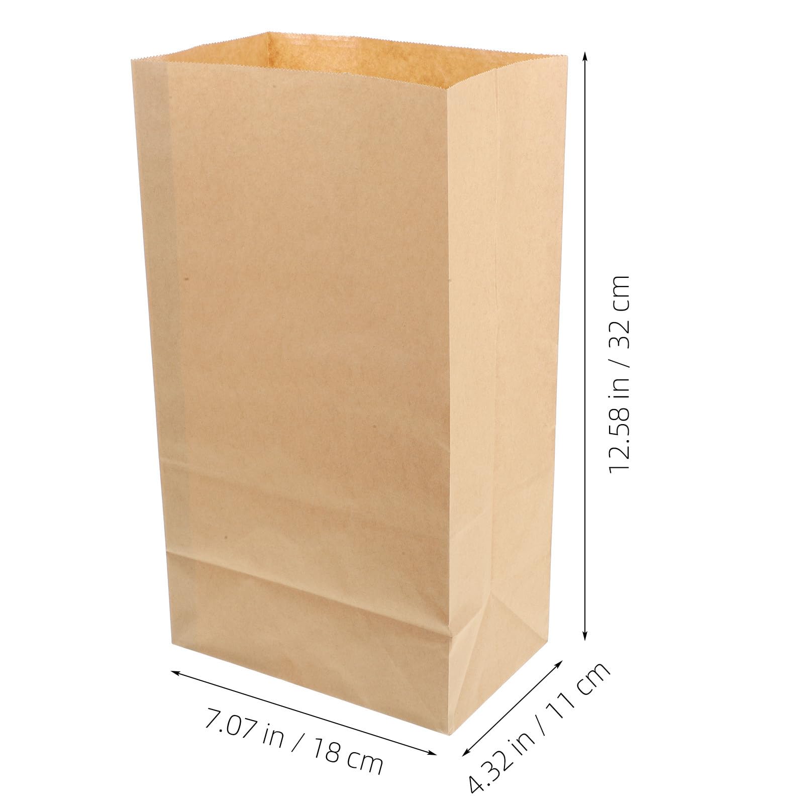 Baluue 50 Sacchetti da Forno Marroni in Carta Kraft 32X18X11 CM Sacchetti per Imballaggio Pane e Snack e Hot Dog per Feste Picnic e Asporto