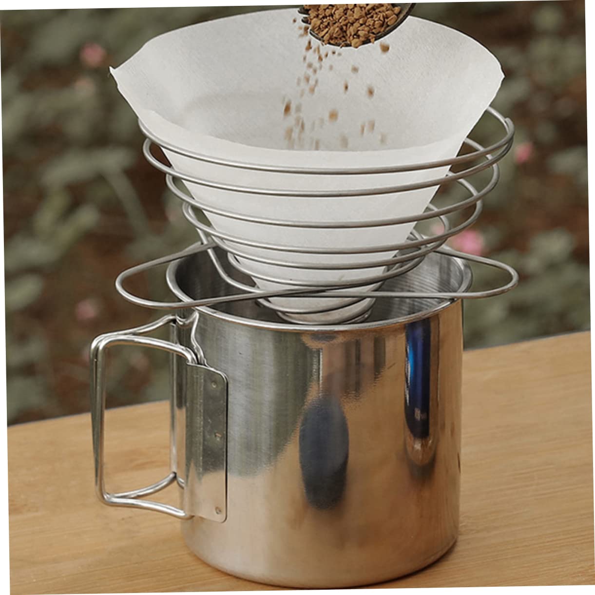 Uonlytech 4pcs Portable Coffee Dripper Filter Coffee Funnel for Camping and Travel Reusable Filter Stand for Outdoor Brewing