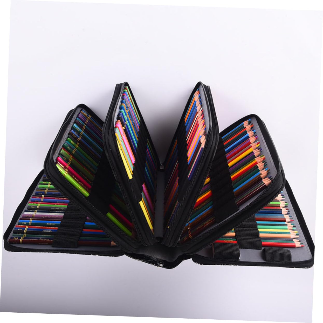 Astuccio Multistrato Portatile Oxford, Cerniera e Grande Capacità per Penne e Matite, la Scuola, Nero