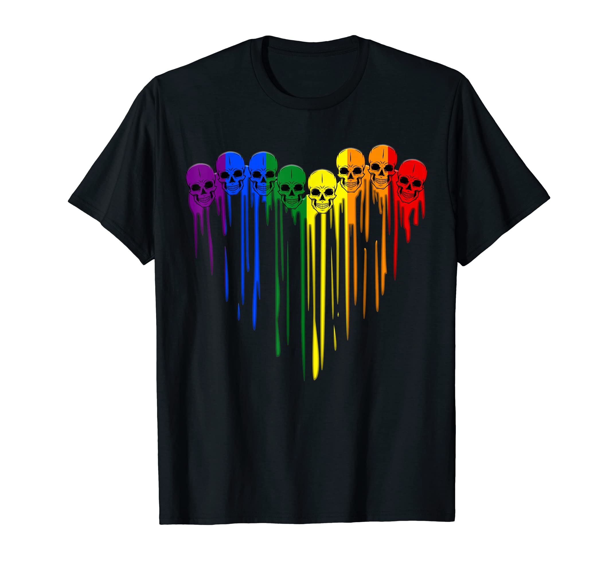 LGBT Gay Pride Skull Rainbow Heart LGBT Support T-ShirtOEKO-TEX STANDARD 100
