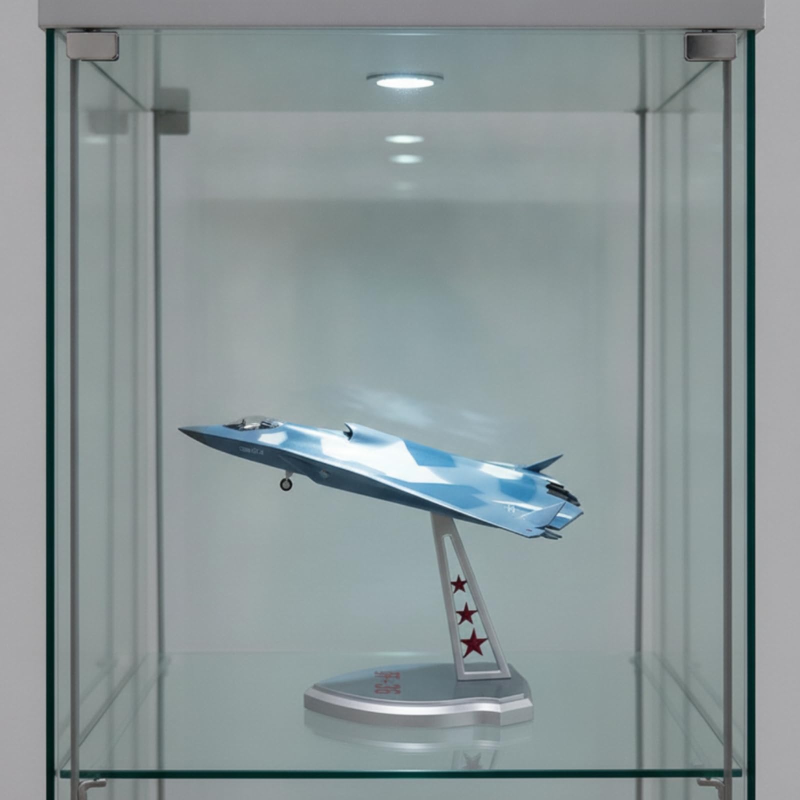 Modellino di Aereo da Caccia Preassemblato Modellino in 1:100 Militare Modello di Aereo con Espositore per Collezionisti, Vetrina, Scrivania