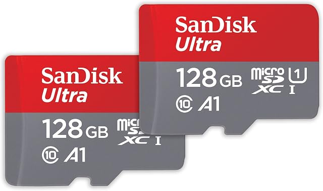 SanDisk 128GB Ultra microSDXC 140MBs+Adapt 2Pack