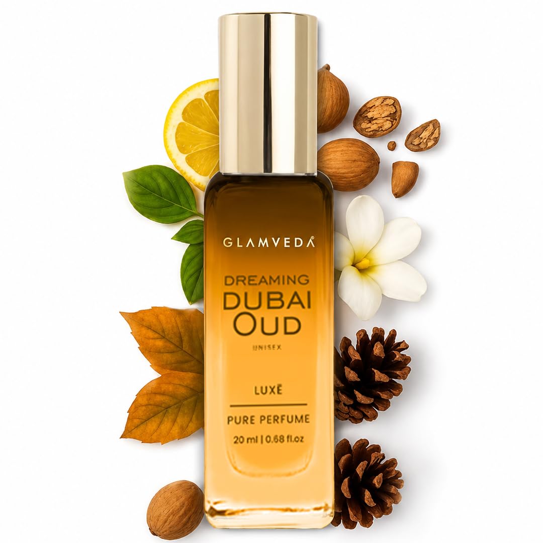 Glamveda Dreaming Dubai Oud Luxury Pure Perfume for Unisex 20ml | Long-Lasting Fragrance for Man | Lavender, Pink Pepper, Caramel, Guaiacwood | Floral & Fruity Premium Perfume for Men & Women-image-5