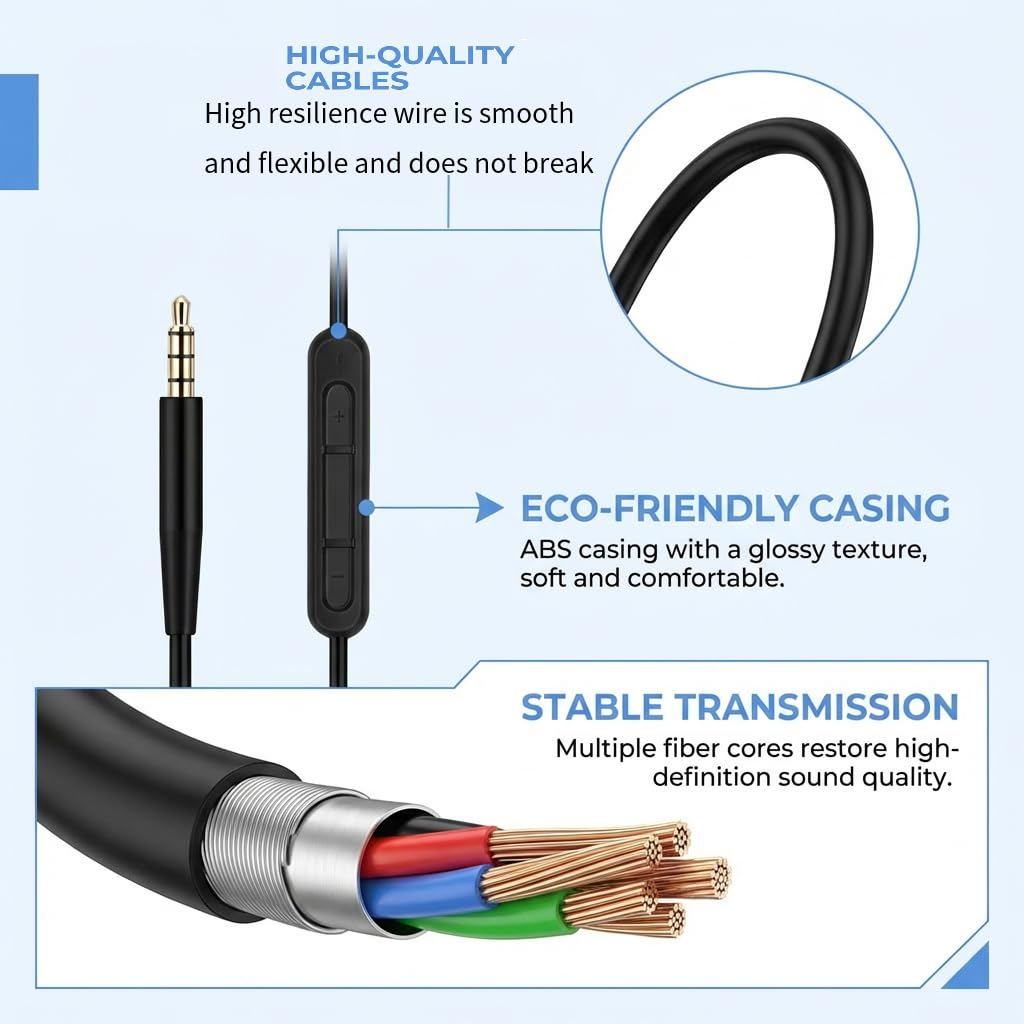 Câble Audio 3,5 mm vers 2,5 mm Compatible Bose 700 QC25 QC35 QC35II QC45 Casque 700 JBL Tune 760NC 750BTNC