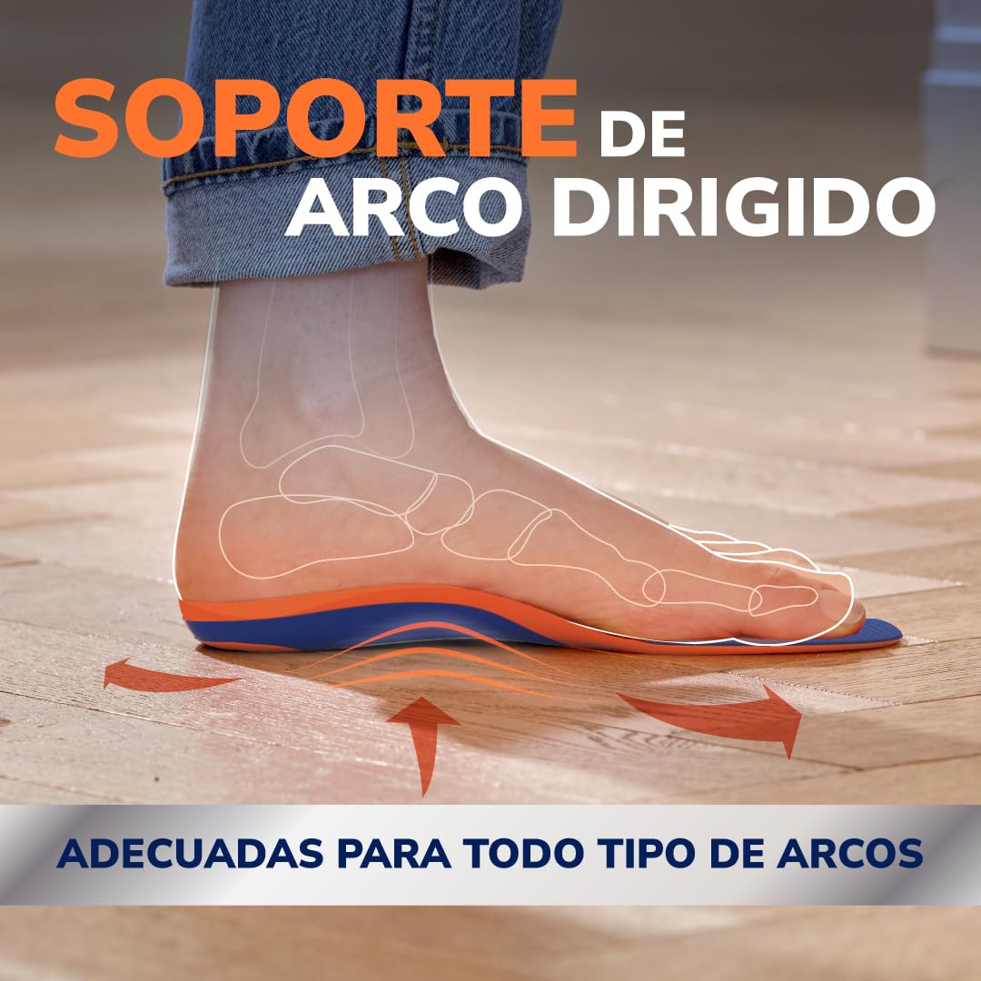 Dr. Scholl’s Advanced Pain Relief Plantillas Ortopédicas Hombres/Mujeres, resistentes para zapatos y botas, alivio fascitis plantar, soporte arco, pies planos, absorción impactos, soporta hasta 150kg