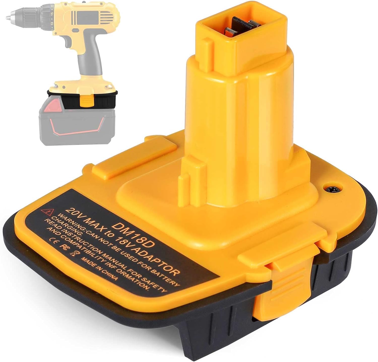 Battery Adapter DM18D DCA1820 with USB for Dewalt 20V/18V for Milwaukee M18 18V Lithium Battery DCB204 DCB206 Convert for Dewalt 18V/20V NiCad & NiMh Battery Tools DC9096 DW9096