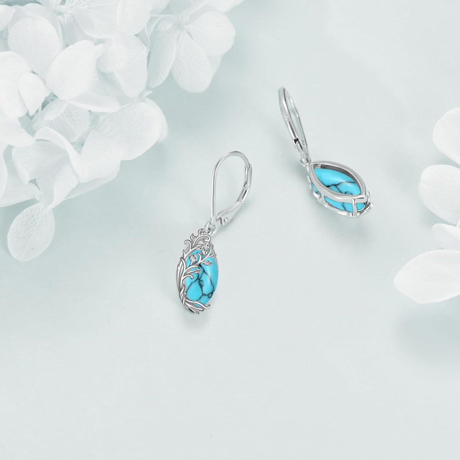 POPLYKE Tree of Life Teardrop Drop Dangle Earrings Sterling Silver Leverback Earrings Jewelry - Image 5