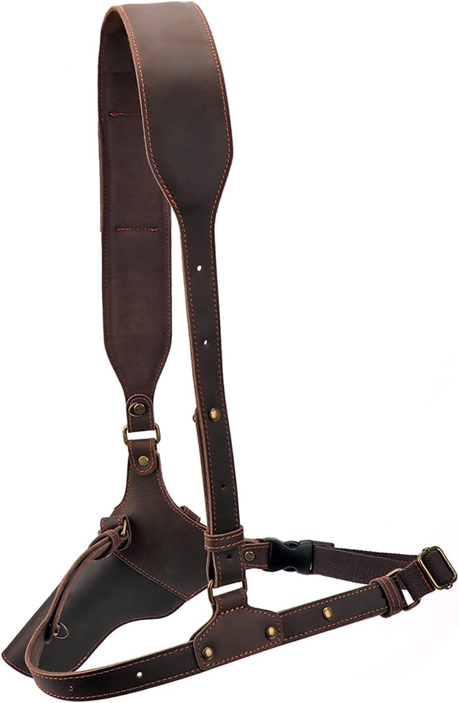 TOURBON Adjustable Leather Chest Rig Pistol Holster with Ammo Holder Shoulder Strap