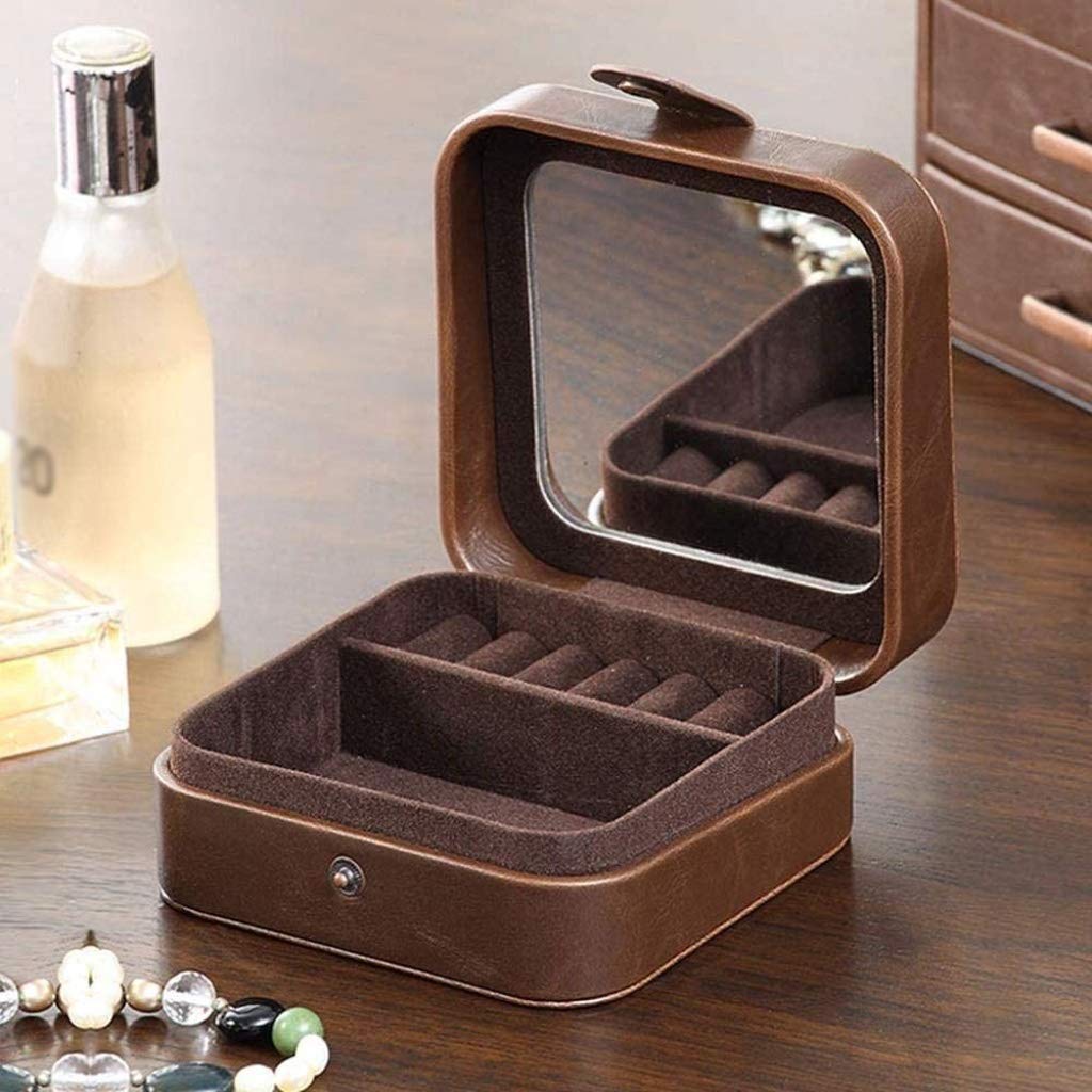 Joyero para Mujer, Organizador de Joyas de Viaje para Collar, Pendientes, Anillos, Estuche de Soporte de joyería de PU