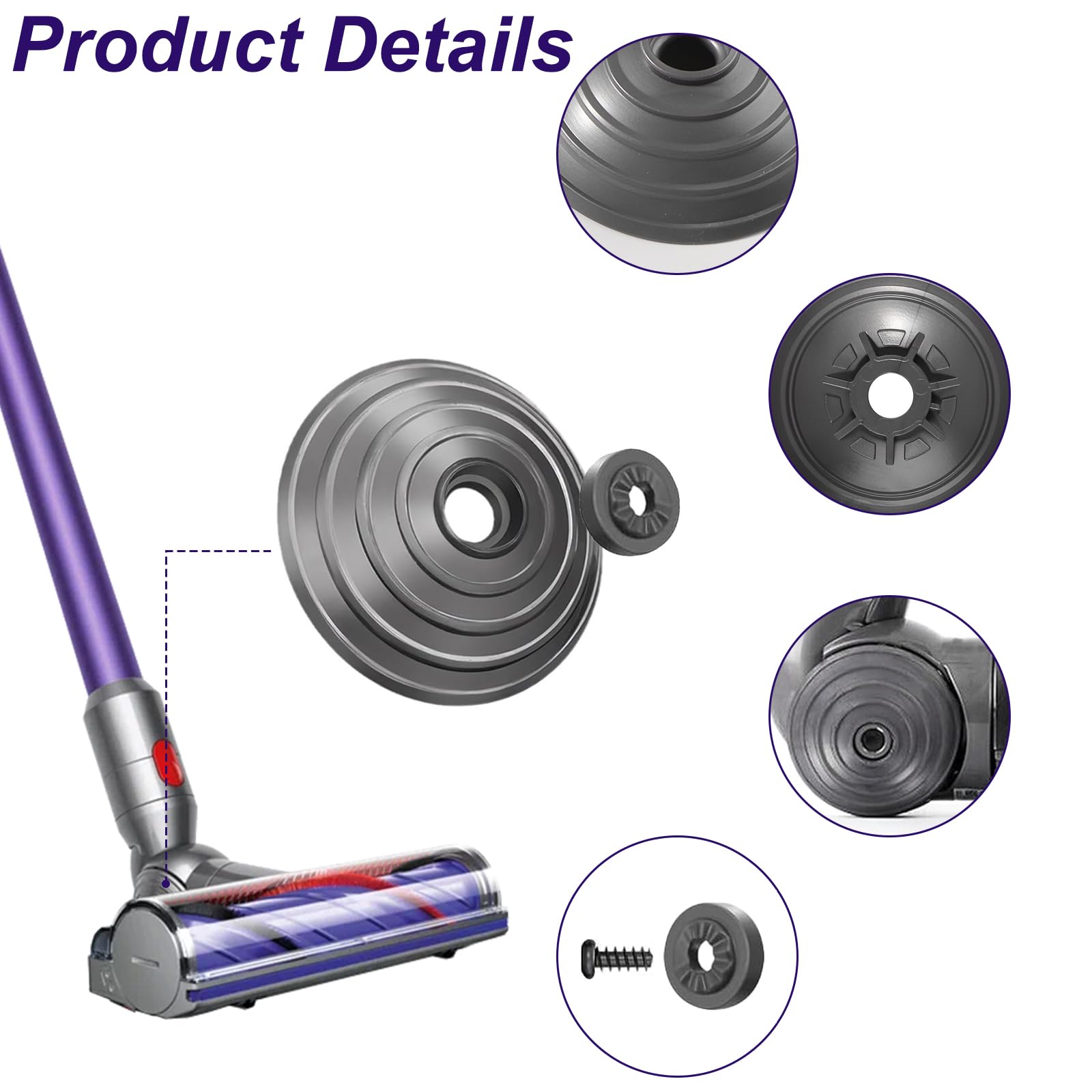 YHNNH 10-teiliges Ersatzräder Set Für Dyson Staubsauger V6-V15 Serie