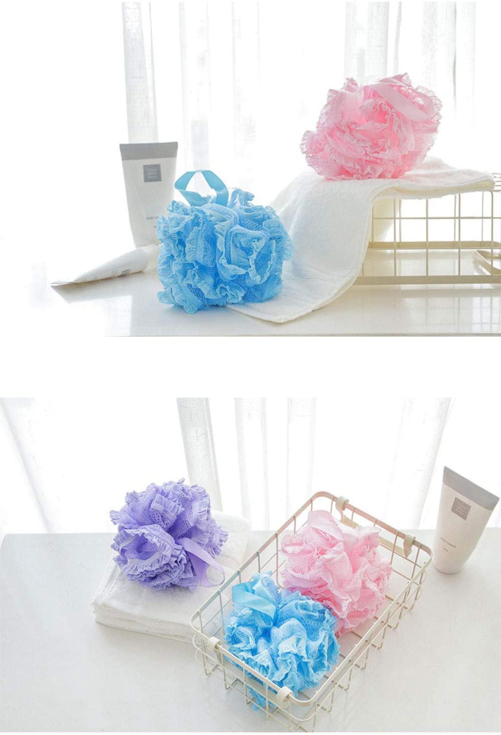 Gąbka do kąpieli 1 szt. Wielobarwna piłka do kąpieli Bathsite wanny fajna piłka ręcznik kąpielowy Scrubber czyszczenie ciała siatka gąbka do mycia produktu