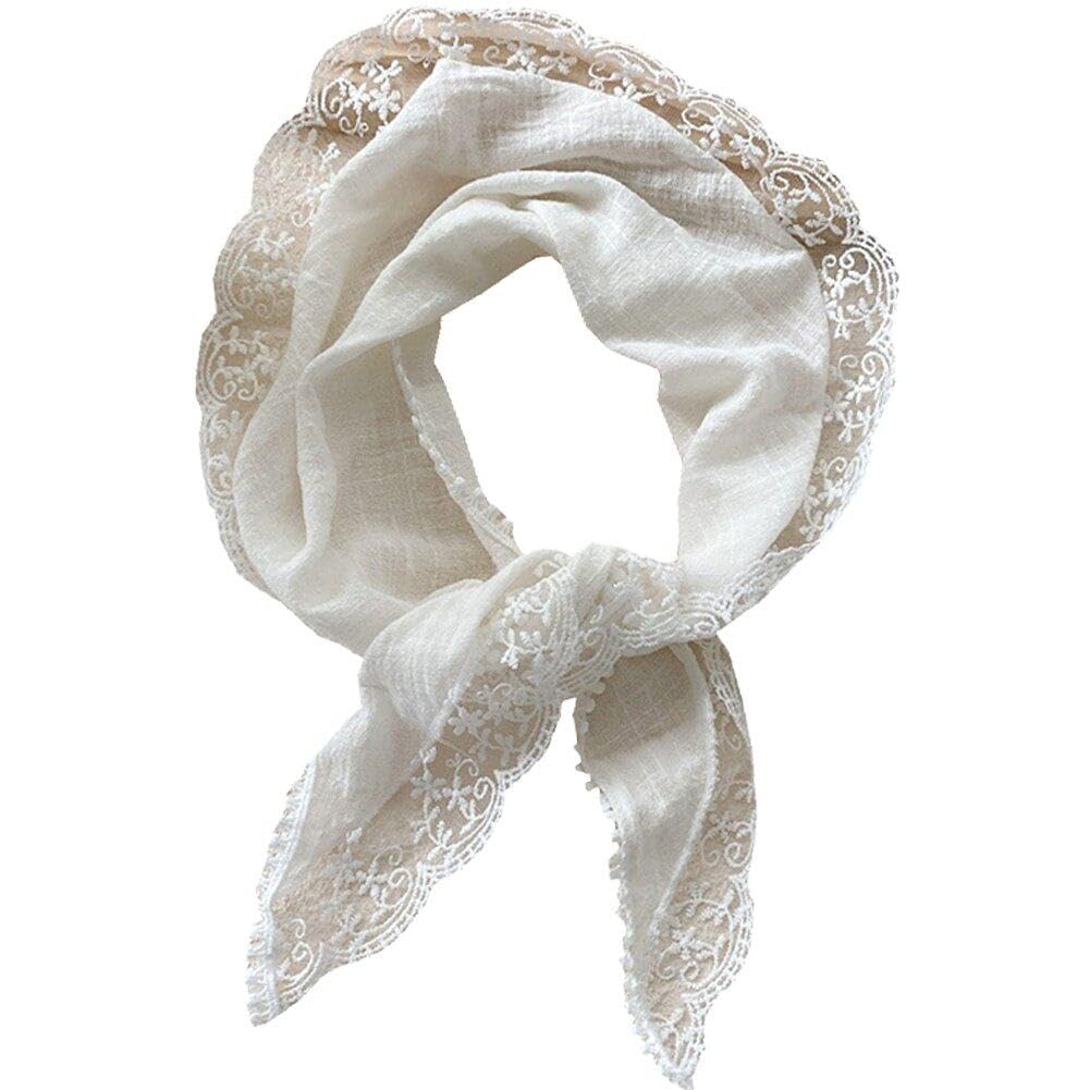 Lace Floral Crochet Bandana Hair Headbands for Women Knitted Hair Scarves Crochet Hair Bandanas Lace Head Scarf