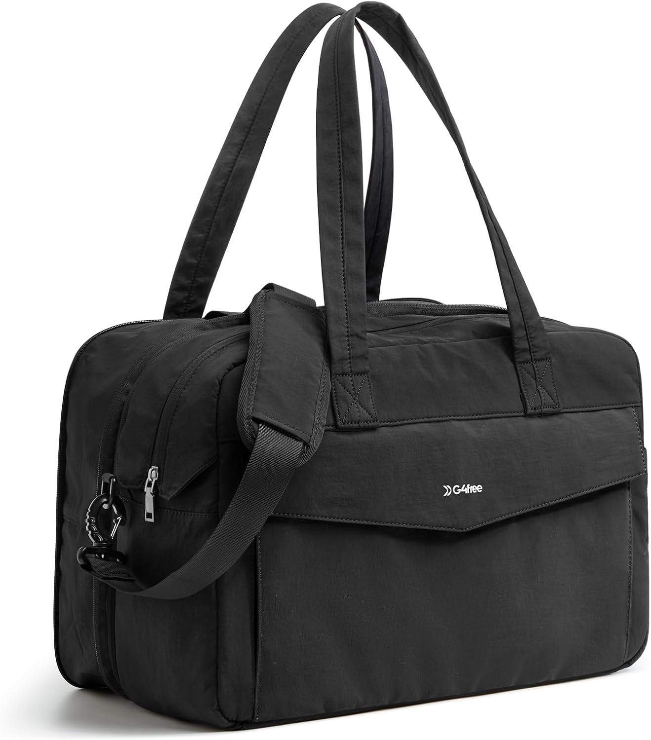 G4Free Expandable Duffle Bag for Travel, Carry On Bag TSA Airline Approved, Work Tote Duffel Bags for Men Women (Black)