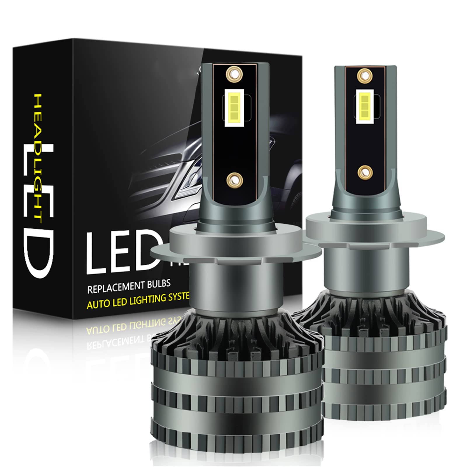 Bombillas LED Para Faros Delanteros, Kit De Conversión De Faros LED Más Brillantes, 18000 Lm, 6000 K, Blanco Frío, Resistente Al Agua IP68, Vida Útil De 50 000 Horas, Paquete De 2,H4