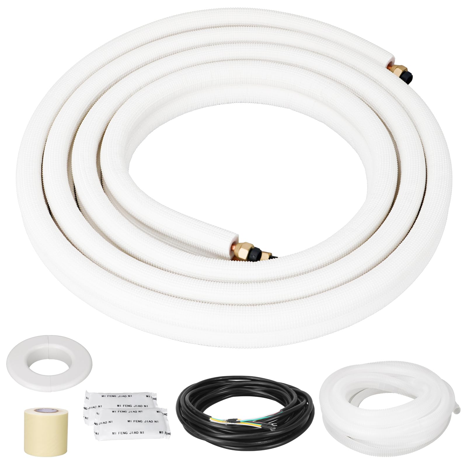13 Ft Mini Split Line Set Air Conditioning Copper Tubing Pipe Extension 1/4" & 3/8" PE Thickened for AC and Heating 9000BTU