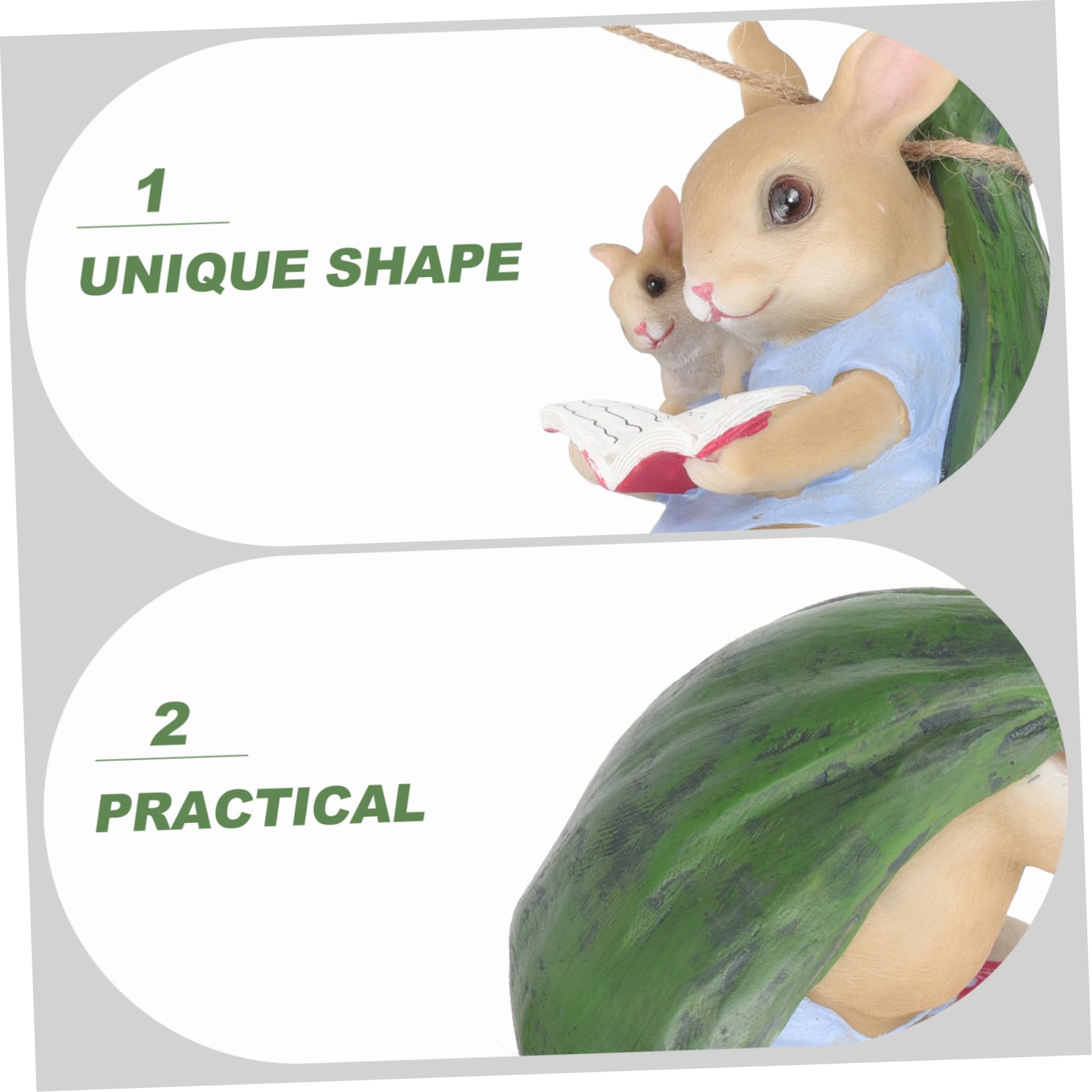Toyvian Lot De 2 Décorations De Lapin en Forme De Balançoire en Résine pour Jardin Extérieur Mignon pour Arbre Maison Cour