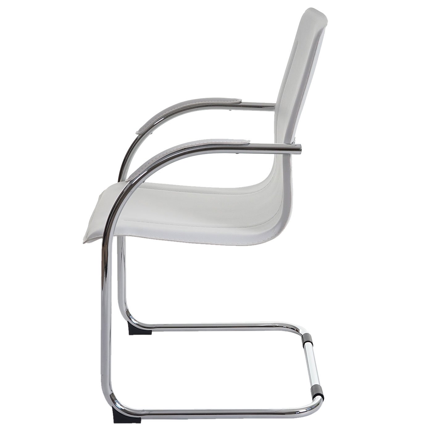 PROREGAL 2er-Set Konferenzstuhl Sammy HxBxT 93x56x56cm Sitzhöhe 47cm Besucherstuhl Freischwinger Weiß Wartezimmer Büro