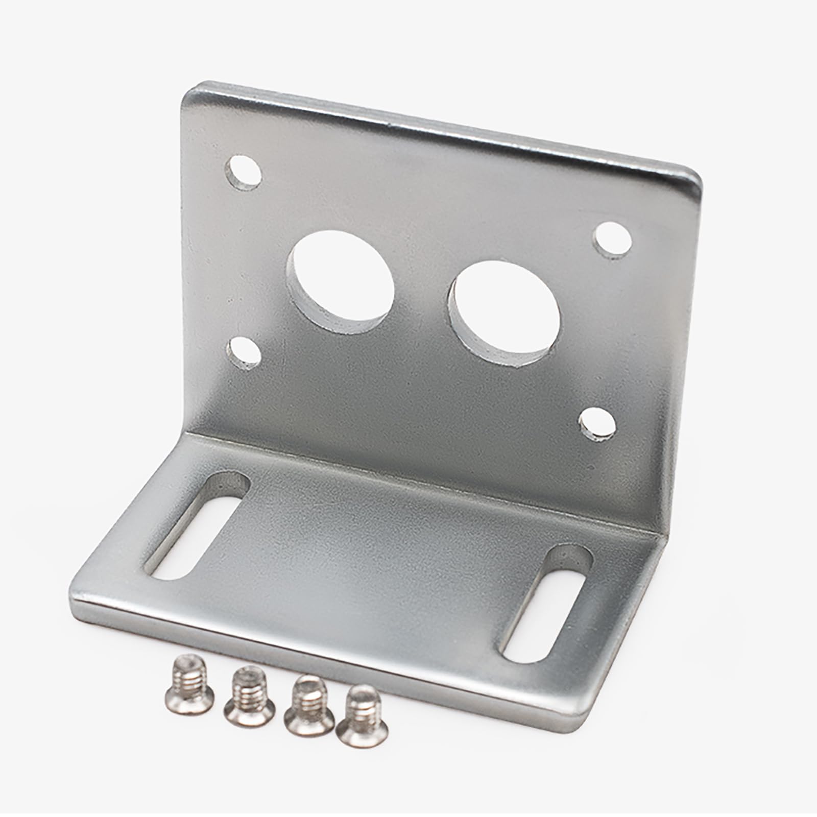 Black 370 Motor Mounting Bracket with Screws, Alloy Steel L-Shape Fixed Seat, DC Worm Geared Motor Holder