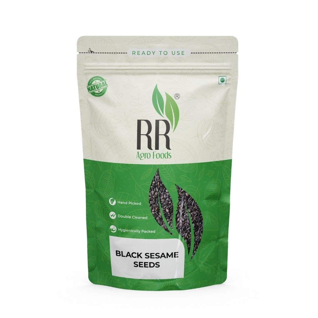 RR Agro Foods Premium Black Sesame Seeds 500 GM (Kali Till) Gingelly Oil kaale till for weight loss Pack of 1