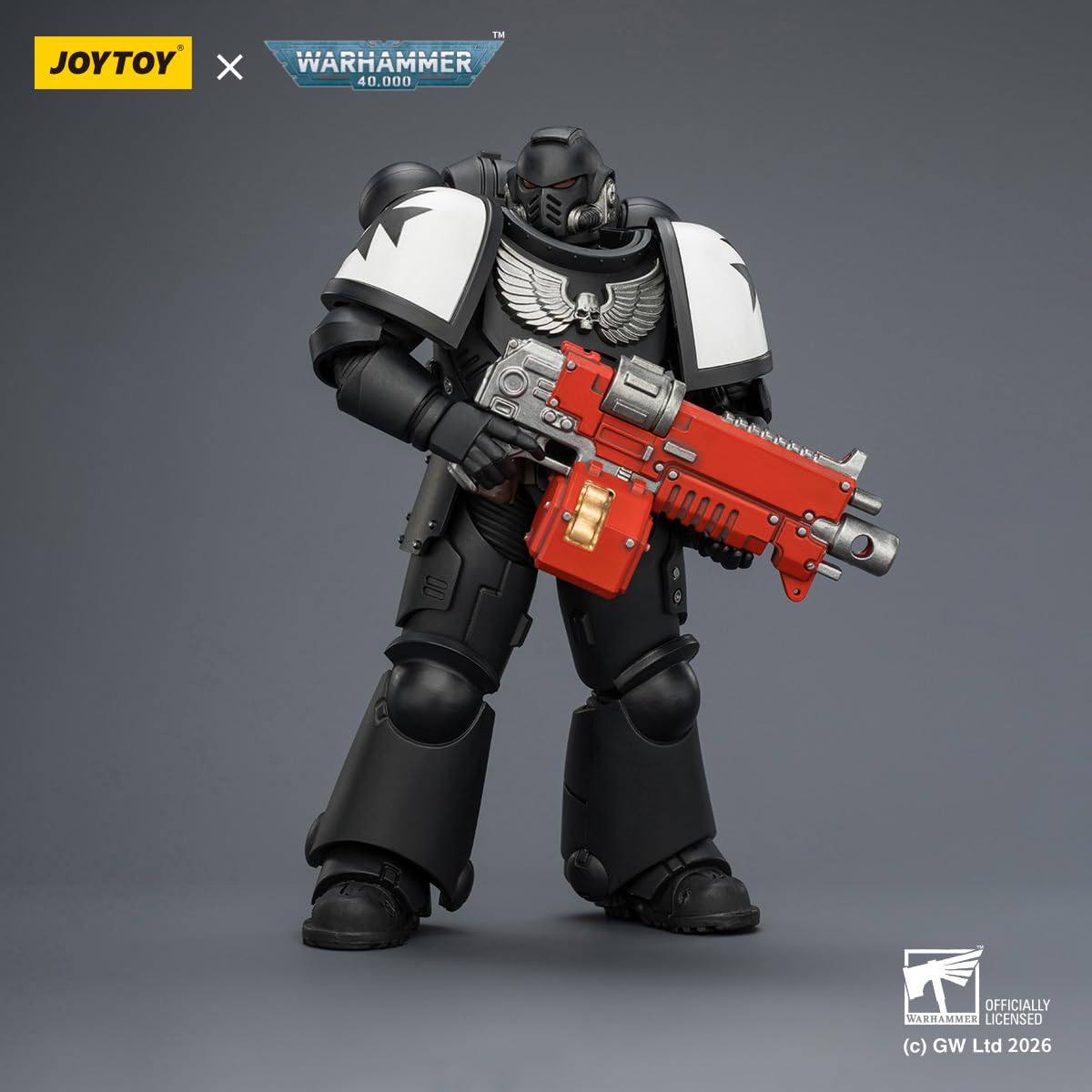 HiPlay JOYTOY Warhammer 40k Black Templars Intercessor mit Bolter, Boltpistole und Kettenschwert JT03905 1/18 Action-Figuren-Set