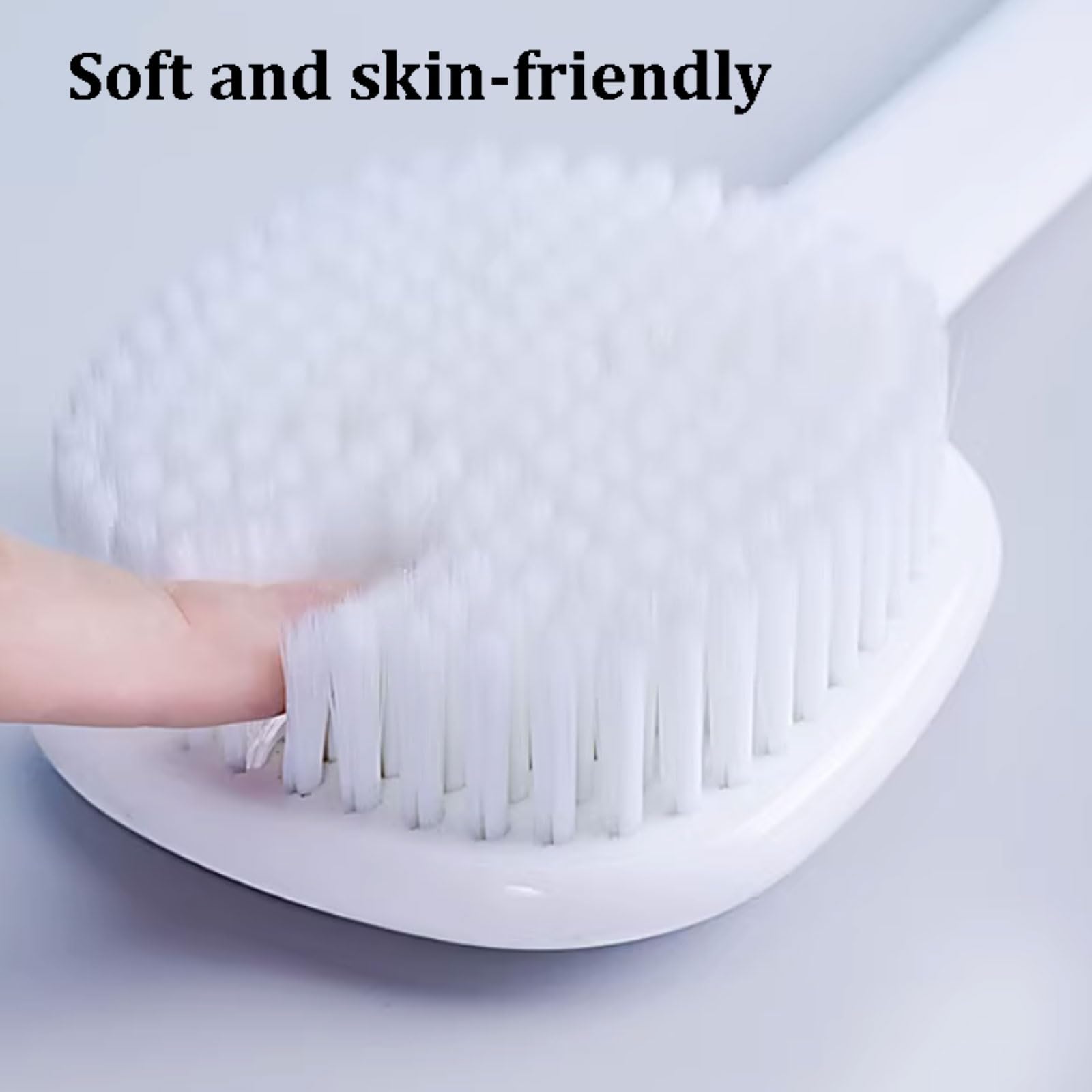 Ligero Frotador de espalda de plástico for ducha con mango largo curvado, cepillo de baño, exfoliante corporal for hombres, mujeres y mayores secado rápido(2pcs Gray)