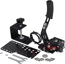CNRAQR PC Racing Game USB Handbrake for 16Bit SIM for Racing Games, Compatible with G27 G29 G920 G923 T500 T300 Simulate Linear Handbrake（With Fixing Clip and Plate
