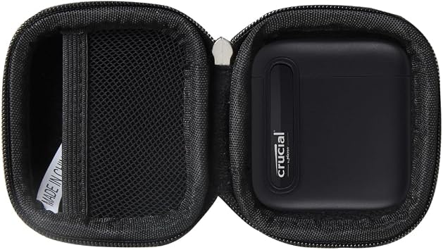 Adada Hard Travel Case for Crucial X6 500GB / 1TB / 2TB / 4TB Portable SSD External Solid State Drive