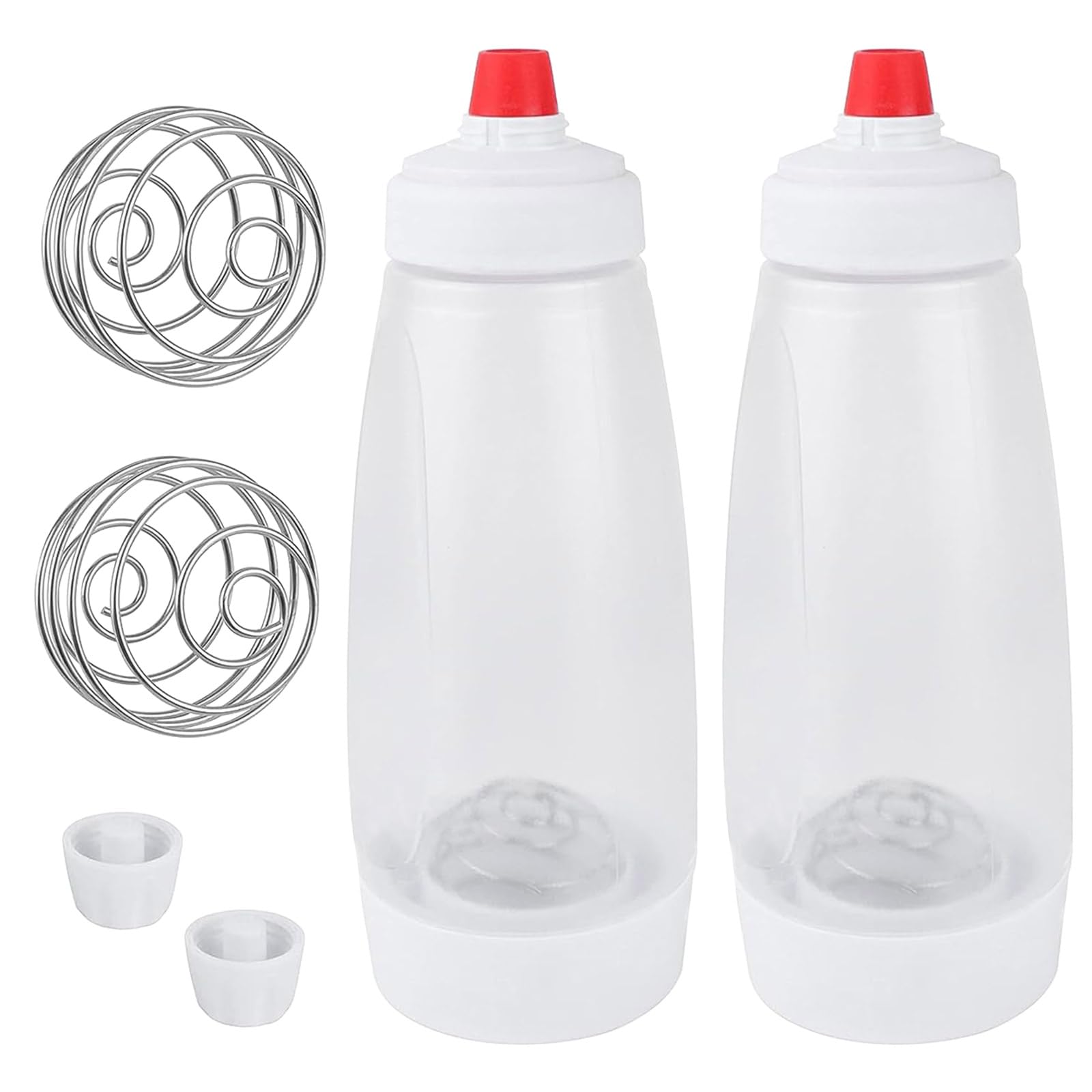 2 Stück Teigspender Quetschflasche, Pancake Mixer Bottle, Teigdosierflasche 1l, Teigflasche Pfannkuchen, Teig Mixer für Pancakes, für Poffertjes Donut Muffins Crêpe Quetschflasche Teigdosierer