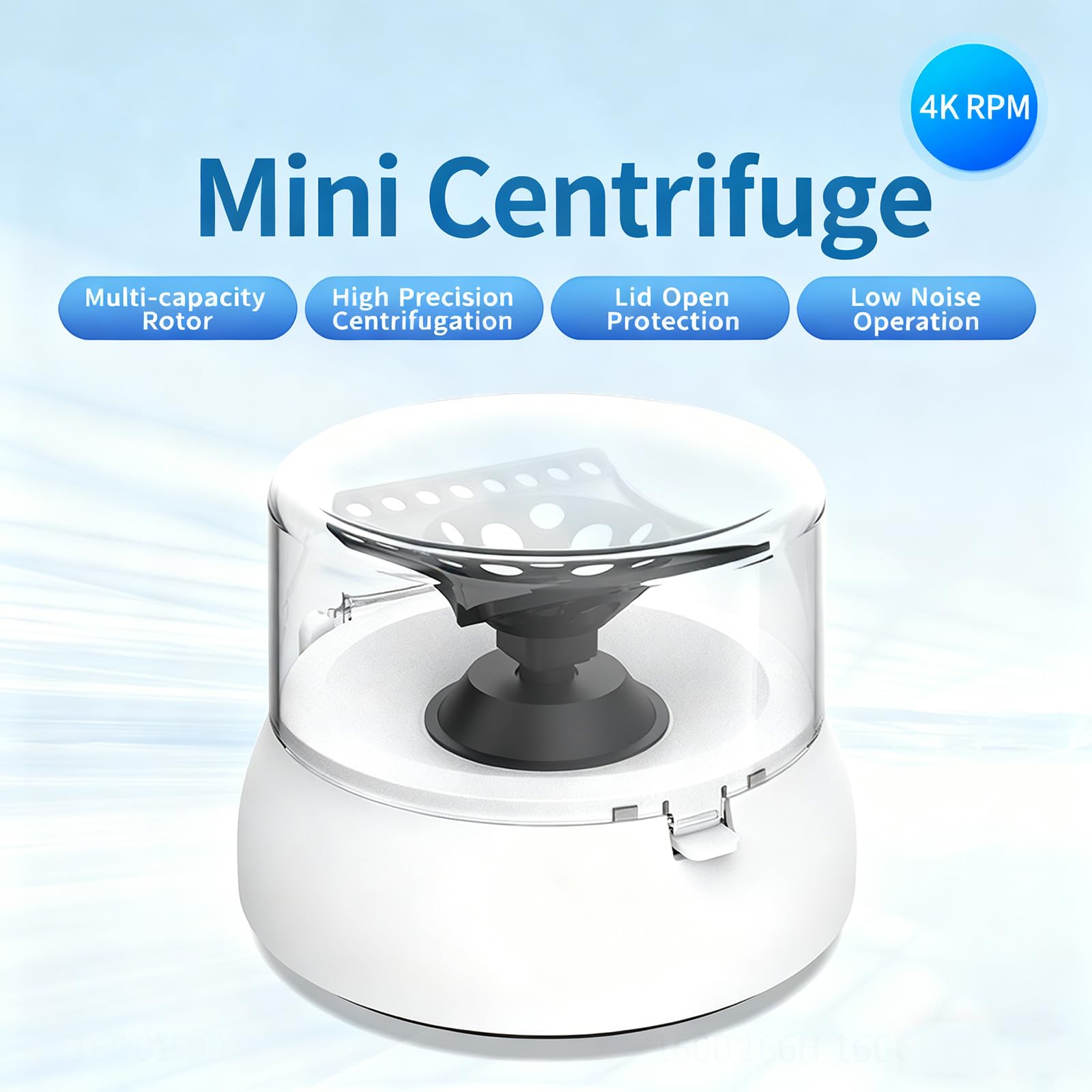 Minicentrífuga De Laboratorio, Microcentrífuga De Alta Velocidad, Capacidad De Procesamiento 6 X 2.0/1.5/0.5, Velocidad 4000/6000 RPM, Fuerza Centrífuga 1000/2500 G, para Laboratorio, Escuela