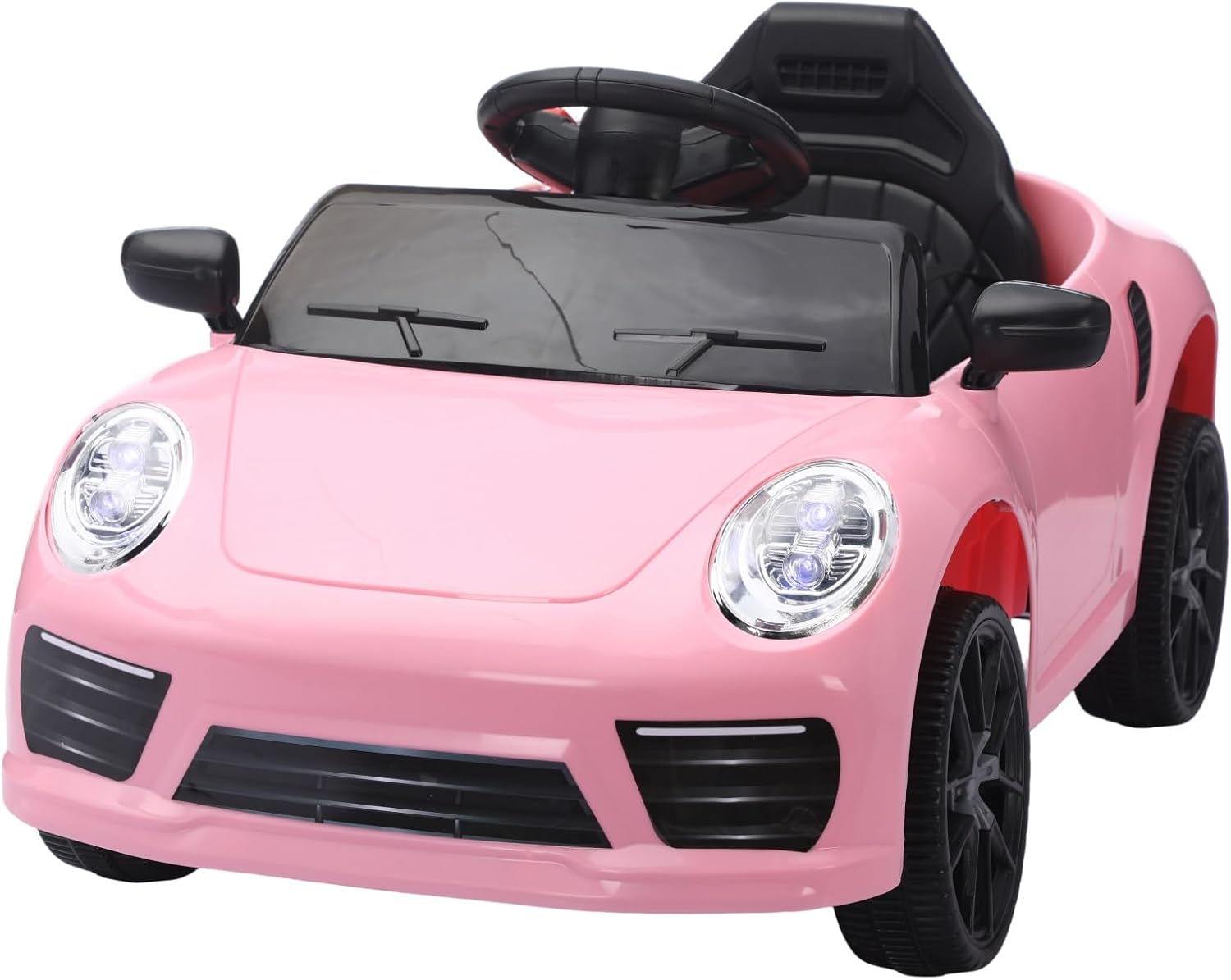 Kids Ride On Car Electric Vehicle, Ride On Toy with Parent Remote Control, Swing Function, Safety Belt, LED Lights & MP3, Gift for 3-5 Years Old Boys Girls