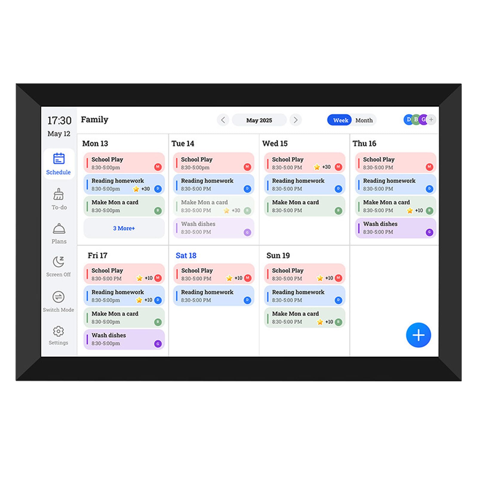 YUEHISY Organisateur Du Calendrier Familial WiFi - Écran Tactile HD 10