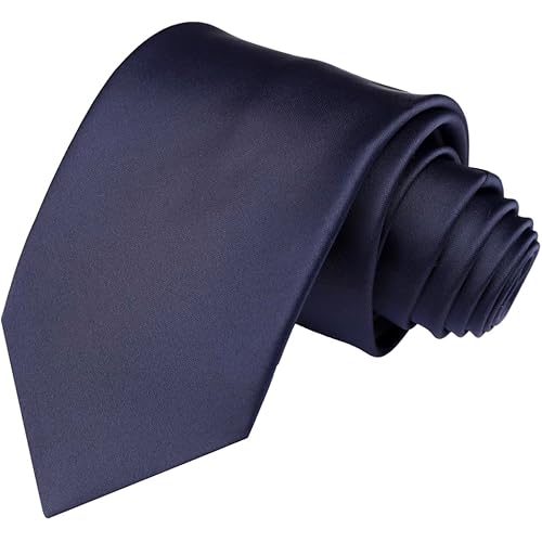 ARMANDINI Men's Black Tie - Solid Color, Micro Pattern, 3.15" (8CM) Necktie, Gift Box for Weddings, Business, Formal