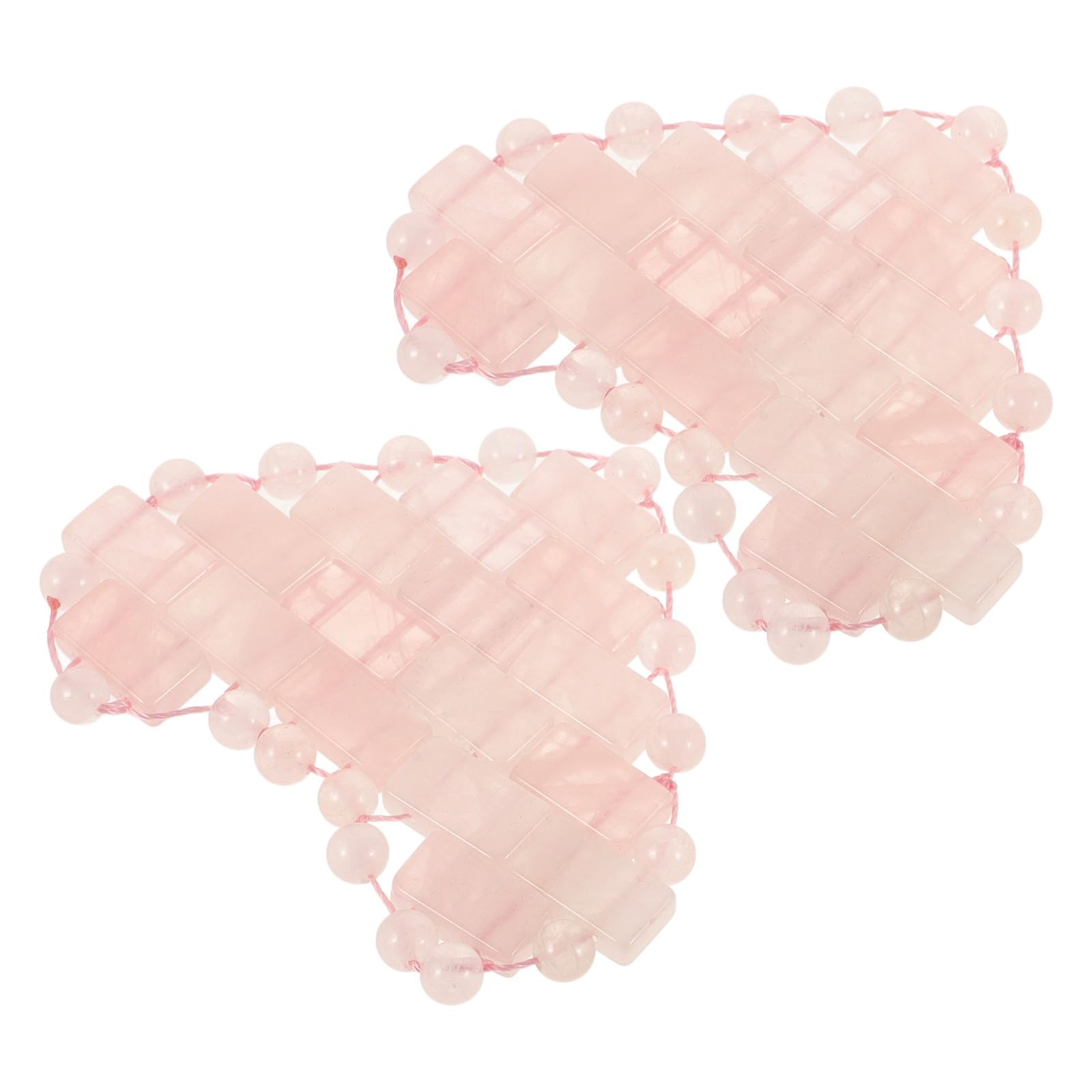 HOMSFOU Maschera Design Semplice e Elegante a Forma di Cuore per Occhi in Pietra Rosa per Massaggio Facciale e Sollievo Affaticamento Occhi