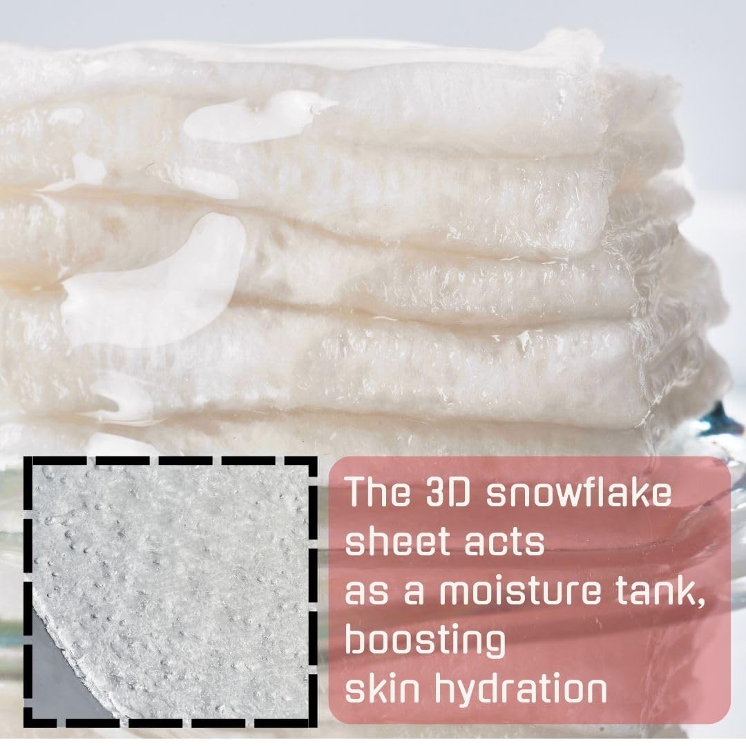 varuza EWG Verified Kombucha Sheet Mask Lyocell 3D Snow Crystal Sheet Fermented Bifida 20 Harsh Chemicals Free Clean & Radiant Skin - Image 3