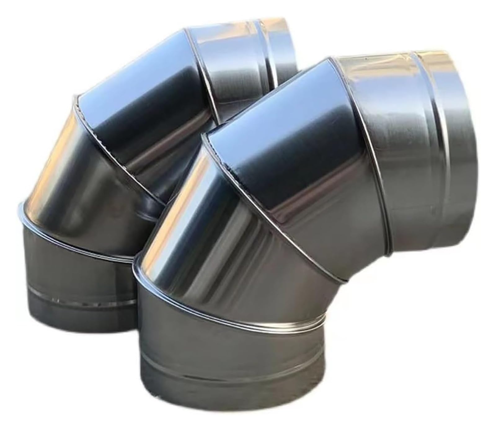 Codo de acero inoxidable for conducto de estufa, adaptador de tubo curvado, unión de conducto en espiral for ventilación de cocina, 100 mm-300 mm(150mm)