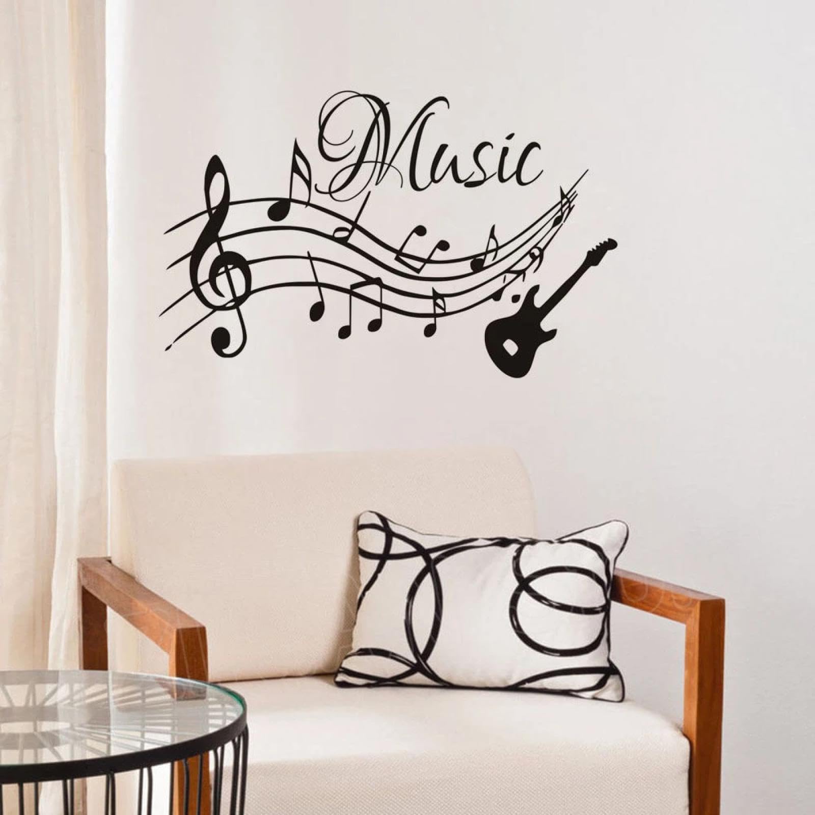 WEIMEIJIE Music Introduction Home Decor Portable Wall Stickers Music Notes Room Sofa Background Children's Room Wall Art Stickers