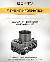 Vista 6 de OCPTY Kit de extremo superior de junta de pistón de cilindro 2002-2007 para Suzuki Eiger 400 King Quad 400 Junta de anillo de pistón de cilindro OE